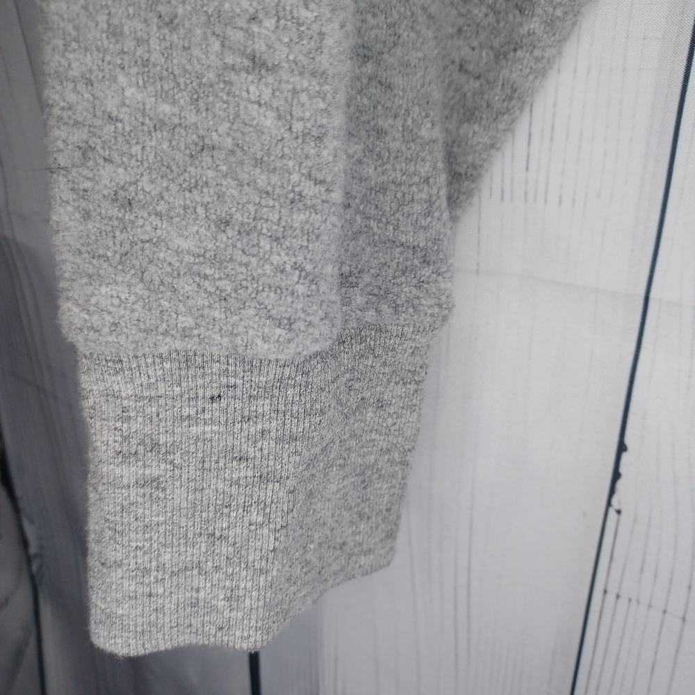 Madewell MWL gray cropped hooded cozy v-neck sweatshirt - Picture 7 of 12